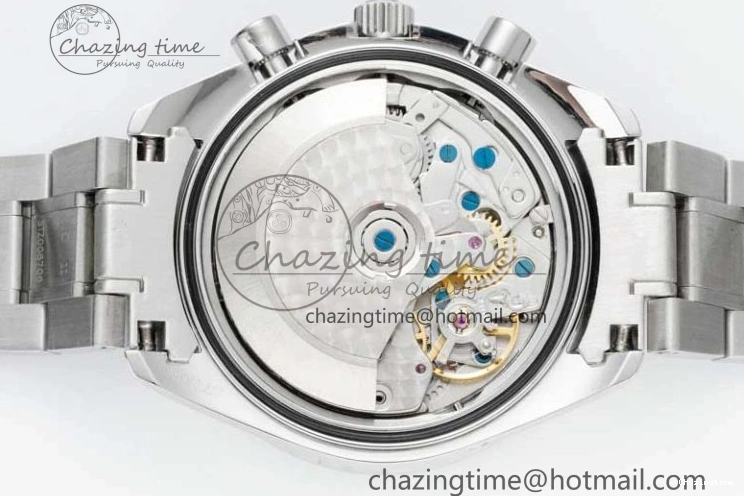 0403 Speedmaster Racing Master SS HKF Best Edition Black White Dial on SS Bracelet A Upgraded 7807